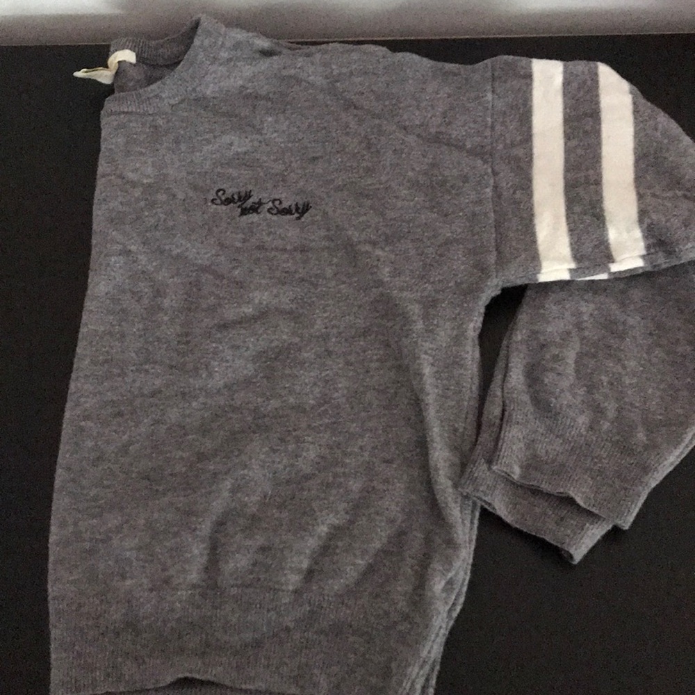 Grey and white sorry not sorry sweater forever 21